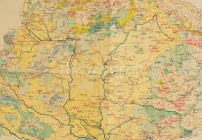 1928 Magyarország gazdaságföldrajzi térképe, dr. Teleki Pál gróf, és dr. Cholnoky Jenő közreműködésé...