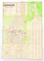 Gyöngyös járási jogú város térképe, utcajegyzékkel, 45×31 cm