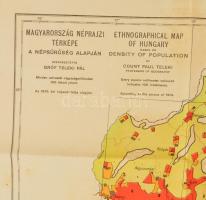 cca 1920 Magyarország néprajzi térképe a népsűrűség alapján, Szerk.: Gróf Teleki Pál, ún. "Vörö...