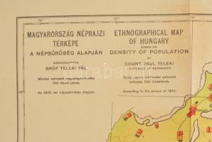 cca 1920 Magyarország néprajzi térképe a népsűrűség alapján, Szerk.: Gróf Teleki Pál, ún. "Vörö...