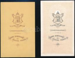 cca 1880 Segesvár 4 db fénykép vizitkártya méretben Schuller műterméből 10x6,5 cm / Schässburg / Sig...