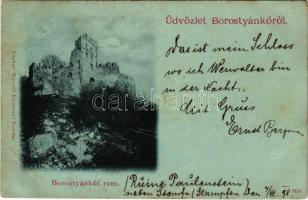 1898 Borostyánkő, Pajstún (Pozsonyborostyánkő, Borinka); várrom. Wetschl Kázmér kiadása / Pajstúnsky hrad / castle ruins (fl)