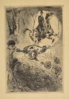 Láng Rudolf (1904-1991): Lovas és az agár. Rézkarc, papír, jelzett, 42,5×30,5 cm