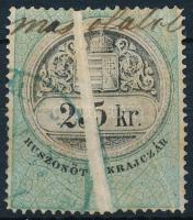 1868 25kr extra nagy papírránccal / with paper crease