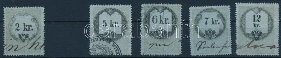 1863 Sötétkék papíron 5 címlet (15.000) / 5 different stamp on dark blue paper