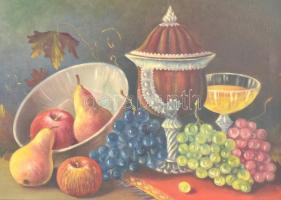 Szigeti F 976 jelzéssel: Csendélet gyümölcsökkel. Olaj, vászon, 50×60 cm