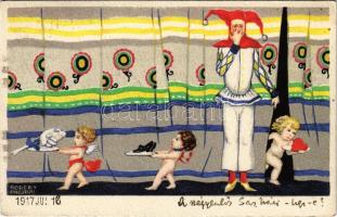 1917 Clown with angels. B.K.W.I. 669-4. s: Robert Philippi (EK)
