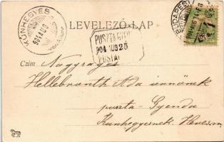 1904 Távirat üdvözlőlap pezsgőző gyerekkel / Telegraph greeting card with child and champagne (EK)