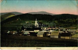 1910 Helpa (Gömör, Gemer); látkép, templom / general view, church (EK)