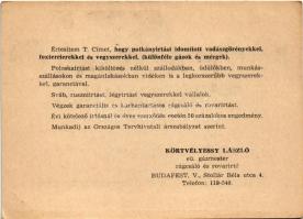 Körtvélyessy László eü. gázmester, rágcsáló és rovarirtó. Patkányirtás idomított vadászgörényekkel, ...