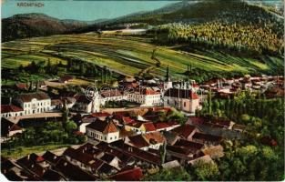 1925 Korompa, Krompach, Krompachy; látkép, templomok. S. Balkányi kiadása / general view, churches (EM)