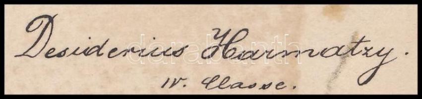 Desiderius Harmatzy IV. Classe jelzéssel: Mozdony. Akvarell, tus, papír, foltos, sérült, 24×38,5 cm