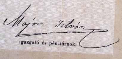 Csongrád 1885. "Csongrádi Keresztény Gőzmalom Részvénytársaság" névre szóló részvény 50Ft-...