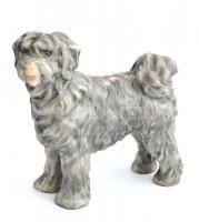 Herendi porcelán kutya, kézzel festett, jelzett (mélynyomás), hibátlan m: 13 cm
