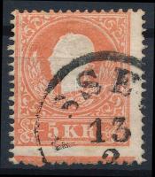 5kr Ia bright red, with shifted perforation, St. Andrews cross part on the bottom 