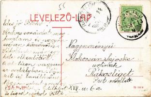 1909 Hosszúfalu, Satulung (Négyfalu, Sacele); M. kir. állami polgári fiú és leány iskola. W. L. Bp. ...