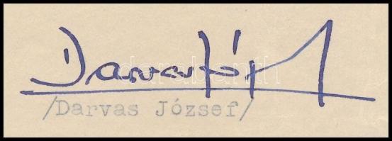 1951 Darvas József (1912-1973) közoktatásügyi miniszter (1950-1953), író, aláírása Dr. Tálasi István...