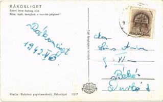 1942 Budapest XVII. Rákosliget, Szent Imre herceg útja, Római katolikus templom, tenisz pálya. Rutic...