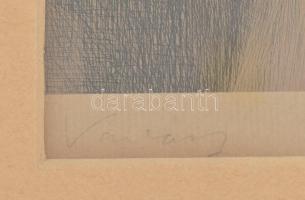 Vaszary jelzéssel: Csók. Rézkarc, papír, sérült. Üvegezett fa keretben, 19×14,5 cm