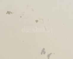 Fajansz-fém kínáló, áttört díszítéssel, d: 23,5 cm, m: 9 cm