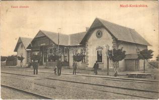 1915 Mezőkovácsháza, Mező-Kovácsháza; vasútállomás. Papp Pál kiadása / Bahnhof / railway station (EK)
