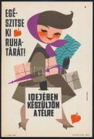 1963 Egészítse ki ruhatárát! Idejében készüljön a télre, s.: Lengyel. Villamosplakát. 24x16 cm
