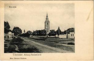1912 Abaújszántó, Kis utca, Református templom. Blau Herman kiadása (fl)
