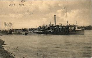 1931 Uszód, kikötő, gőzhajó