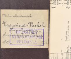 1902 Nagyvárad-Vaskoh-Rontó-Püspökfürdő-Szombatság-Rogoz-Dobrest vasút hossz-szelvénye, 
16x253 cm