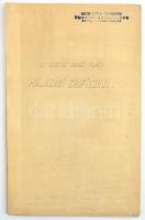 cca 1917-1918 Az Umetić Erdei vasút haladási grafikonja, a címlap lejár (34x21 cm), 34x199 cm