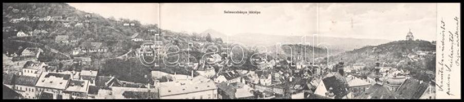 1906 Selmecbánya, Schemnitz, Banská Stiavnica; 3-részes kihajtható panorámalap. Grohmann és Kuchta kiadása / 3-tiled folding panoramacard (fl)