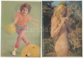 11 db MODERN dimenziós (3D) motívum képeslap, pár erotikus / 11 modern dimensional motive postcards,...