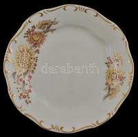 Zsolnay virág mintás porcelán étkészlet 18 darabos. Mély, lapos és süteményes tányérok. Kézzel feste...