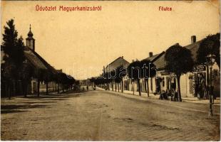 Magyarkanizsa, Ókanizsa, Stara Kanjiza; Fő utca, üzletek. W. L. Bp. 2172. / main street, shops (r)