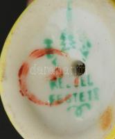 Hollóházi art deco macska. Kézzel festett, jelzett, egy apró kopással 8,5 cm