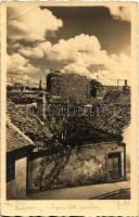 1928 Pécs, Bástya torony a Papnevelde utcában. Zsabokorszky mérnök eredeti fényképe, photo (EB)
