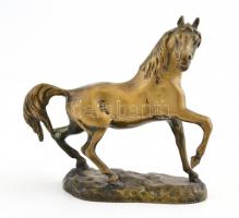 Bronz ló figura. Jelzés nélkül. f: 14 cm, m: 13 cm