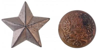 DN rangjelző csillag és orosz katonai gomb T:2,2- ND ranking star and Russian military button C:XF,VF