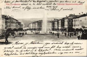 Besztercebánya main square with fountain