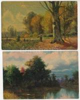 4 db RÉGI motívum képeslap / 4 pre-1945 motive postcards (Degi-Gemälde)