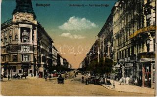 Budapest VI. Andrássy út, takarékpénztár, Fonciere biztosító, Schimmelpfeng W. Tudakozóda