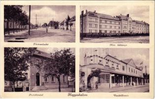 1935 Hegyeshalom, Fő utca, MÁV laktanya, postahivatal, vasútállomás