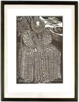 Gyulai Líviusz (1937-): Shakespeare emléklap (1996). Linómetszet, merített papír. Jelzett, számozott...