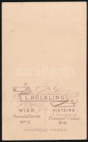 cca 1875 Százados kitüntetésekkel, keményhátú fotó Hölbling műterméből, 10,5×6,5 cm