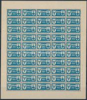 ~1944 Adománybélyeg 50f a Vöröskereszt javára, 50-es kisívben / Hungarian charity stamp in mini sheet of 50