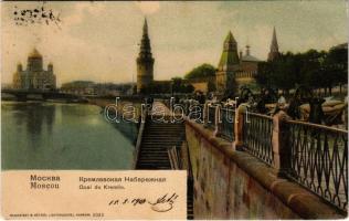1903 Moscow, Moskau, Moscou; Quai du Kremlin / quay. Knackstedt & Näther Lichtdruckerei 1023. (EK)