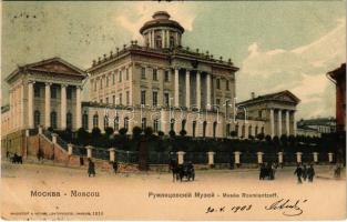 1903 Moscow, Moskau, Moscou; Musée Roumiantzeff / Rumyantsev Museum, street view. Knackstedt & Näther Lichtdruckerei 1010. (fl)