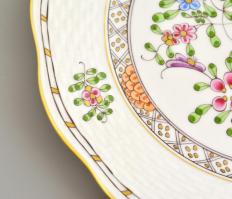 Herendi Waldstein (WMC) mintás tányér. Kézzel festett, jelzett, hibátlan d: 19,5 cm