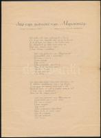 cca 1925 Szép vagy, gyönyörű vagy, Magyarország dalszövege, Budapesti Hírlap Vasárnapi Újság melléklete, hajtott