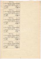 Budapest 1891. "Balatontavi Gőzhajózási Részvény -Társaság" részvénye 200Ft-ról szelvények...